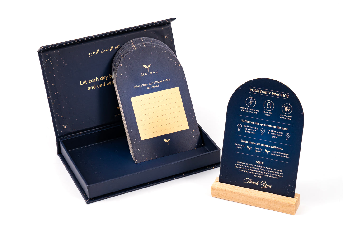 Cartes d'affirmation Coraniques en Arabe + traduction en anglais